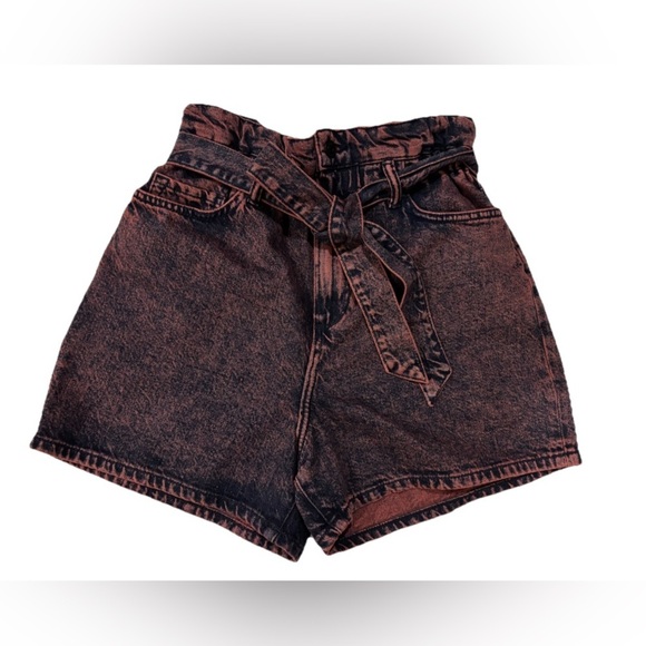 All Saints Palmer Paper Bag Jean Denim Shorts SZ 26 - Picture 1 of 6